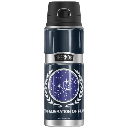 Star Trek United Federation of Planets THERMOS STAINLESS KING Stainless Steel Drink Bottle, Vacuum insulated & Double Wall, 24oz