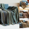 thumbnail image 2 of MintLimit Boho Sofa Raised Grain Tassel Blanket Bed Throw Rug Cover Office Knitted Nap Blue 127*152+15*2CM, 2 of 2