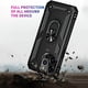 thumbnail image 5 of Funda protectora resistente a prueba de golpes para iPhone 15 Pro, con soporte para anillo y pantalla de vidrio templado, color negro, 5 of 8