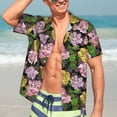 thumbnail image 5 of Lsque Colorful Roses pattern Hawaiian Shirt for Men, Unisex Summer Beach Casual Short Sleeve Button Down Shirts-Small, 5 of 9