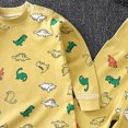 thumbnail image 4 of NOLDARES Toddler Baby Boy Fall Winter Outfits Color Block Long Sleeve Sweatshirt Pullover Pants 2Pcs Clothes Sets Size:1-2 Y,Light Yellow, 4 of 4
