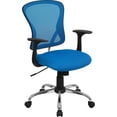 thumbnail image 1 of Scranton & Co Chaise de Bureau en Maille à Dossier Mi-Haut, Bleu, 1 of 4