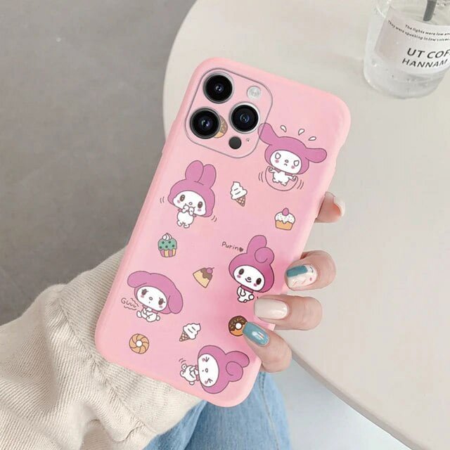Phone Case for For Apple iphone 14 Pro Max 14 Plus Girls Anti-drop Cartoon Cinnamoroll Kuromi Hello Kitty Silicone Siling Cover ZR