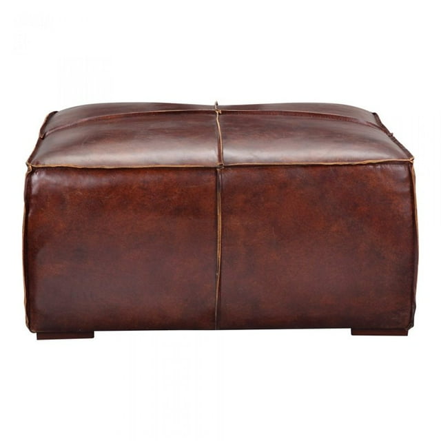 Moe's Table Basse Ottomane en Cuir Brun