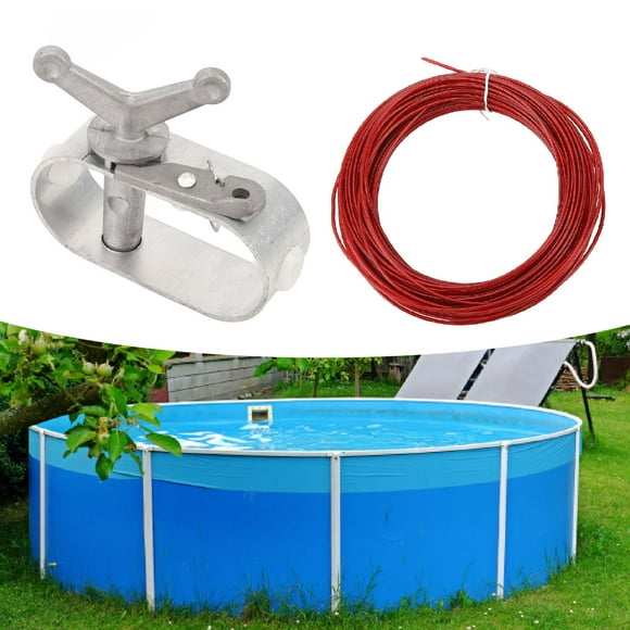Pool Cover Winch, Pool Cover Wire Reusable 164ft Aluminum Alloy Zinc Plated for Above Ground Pools