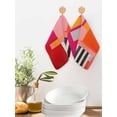 thumbnail image 2 of Pink Orange Kitchen Dish Towels for Drying Dishes Set of 2, Geometric Modern Abstract Oil Painting Waffle Weave Microfiber Hand Tea Bathroom Towels Quick Dry & Absorbent Towel 12x12, 2 of 7