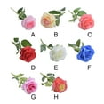thumbnail image 1 of 20 Pieces Fake Roses Portable ABS Plastic Portable Solid Color Simulation Household Wedding Party Artificial Flower Branch Photography Prop Red, 1 of 9