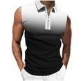 thumbnail image 2 of Sentmoon Débardeurs d'Entraînement pour Hommes Été Sans Manches Col Rond Chemises d'Entraînement pour Hommes Couleur Dégradée Coupe Ample avec Fermeture Éclair Chemises de Gym Décontractées Hawaii pour Courir par Temps Chaud Blanc TG, 2 of 5