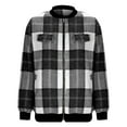 thumbnail image 7 of Winter clothing for women Plus Size Plaid And Striped Mid Length Long Sleeve Pocket Zip Coat For Comfortable Everyday Wear, 7 of 7