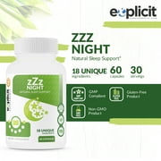 zZz Night Natural Sleep Aid - Non-Habit Sleeping Pills with Melatonin, Valerian, Chamomile & More - Promotes Relaxation & Restful Sleep for a Better Tomorrow – 2 Pack - Money Back Guarantee