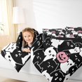 thumbnail image 3 of Feelyou Cartoon Halloween Cat Twin Comforter Sets, Spooky Pumpkin Bedding Set, Black White, Black Reversible, 2-Piece, 1 Comforter and 2 Pillowcases, 3 of 7