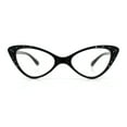 thumbnail image 4 of Womens Bling Rhinestone Gothic Cat Eye Clear Lens Plastic Fashion Eyeglasses Black, 4 of 7