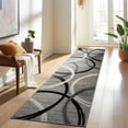 thumbnail image 6 of World Rug Gallery Contemporary Abstract Circles Design Area Rug - GRAY 2'7"x10', 6 of 7