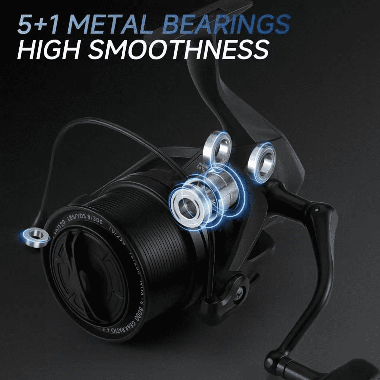 Charefin 10000 Series Saltwater Spinning Reel, Large Deep Sea Metal Reel with High Line Capacity for Big Game Ocean Angling