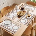 thumbnail image 5 of Vintage Brown Bohemian Placemats Set&nbsp;of&nbsp;6 Circle Geometric Abstract Boho Heat Insulation Washable Place Mats, Non-Slip Table Mats for Dining Table Party Kitchen Decor,13x19 Inch, 5 of 9