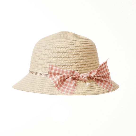 Tisoloow Baby Girl Sun Hat Outdoor Sun Protection Beach Hat with Wide Brim Summer Baby Hats for Infant Toddler Girls Light Khaki One Size