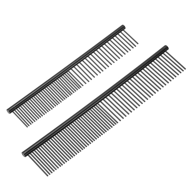 Peine Uxcell para Perros y Gatos, Acero Inoxidable, Dientes Redondeados, Eliminación de Nudos, 6.5/7.5 PULGADAS