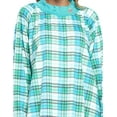 thumbnail image 4 of Casual Nights Women's Plaid Long Sleeve Zip Up Long Nightgown, 4 of 4