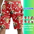 thumbnail image 2 of Fiaer DIY Gift for Men Customized Swim Trunks Personalized Quick Dry Swimwear Board Shorts with Face Red XL, 2 of 9