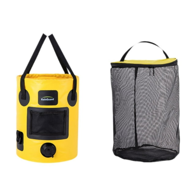 Contenedor de Agua Shamjiam Cubo Plegable 25L Amarillo con Grifo