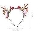 thumbnail image 5 of 1pc Christmas Antler Hair Band Floral Hair Hoop Moda Tocado Fiesta Sombreros para niñas Niños (Patrón 4), 5 of 5
