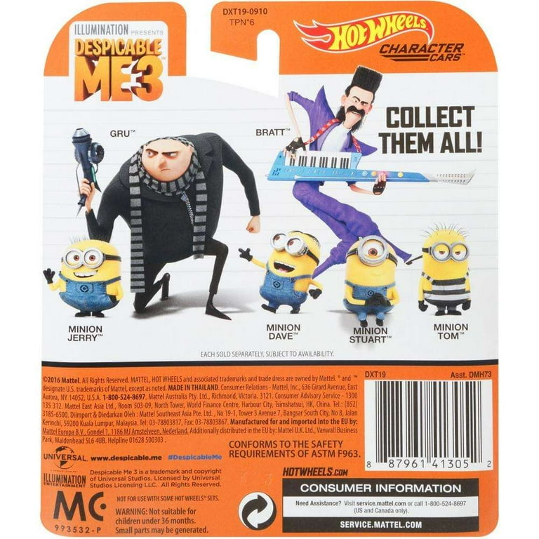 Hot Wheels Despicable Me 3 Minion Tom Character Car - Walmart.com