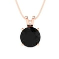 thumbnail image 3 of 2.0 ct Brilliant Round Cut Solitaire Natural Onyx 18K Rose Solid Gold Everyday Affordable Designer Necklace Pendant with 18" Chain, 3 of 6