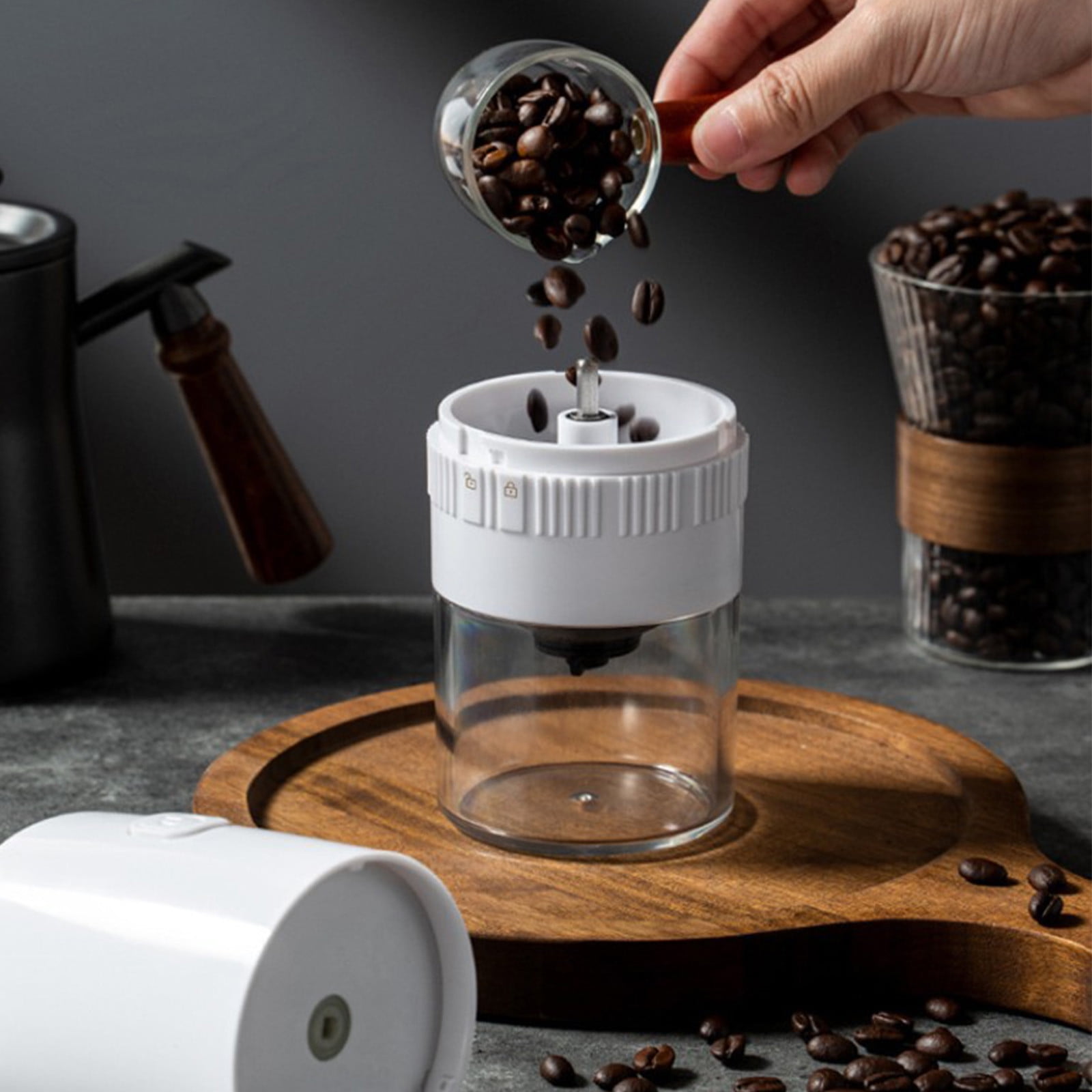 Coffee Bean Grinder Rechargeable Adjustable Coffee Grinder with 5-Speed Settings, Portable Electric Grinder for Kitchen 300G Capacity, Adjustable Coffee Grinder