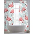 thumbnail image 5 of Pink Flamingo Sheer Curtains 96 Inch Length 2 Panels Set Window Treatments, Blue Summer Tropical Plants Leaves Rod Pocket Semi Curtains for Living Room/Bedroom/Kitchen Décor, 104"W x 96"L, 5 of 7