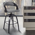 thumbnail image 2 of Armen Living Abby 32" H Simili Cuir Extra Grand Tabouret Réglable en Gris, 2 of 6