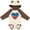 Natural & Brown w Ears, variant on Inktastic USA Cowboy Boots Patriotic Boys or Girls Long Sleeve Baby Bodysuit