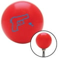 thumbnail image 1 of American Shifter  Blue Gun Outline Red Shift Knob with M16 x 1.5 Insert Shifter Auto Manual Custom Brody, 1 of 1