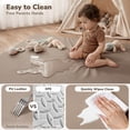 thumbnail image 4 of Baby Play Mat, Caveen Vegan Leather Baby Playpen Mat, Thicken Soft Crawling Mat for Infant, Wipe-Clean, 50"x 50", Taupe, 4 of 7