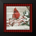 thumbnail image 2 of Hakimipour, Tiffany 12x12 Black Modern Framed Museum Art Print Titled - Winter Red Bird III, 2 of 5