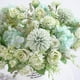 thumbnail image 4 of Decoración floral para el hogar ramo de flores rosas artificiales boda tela de seda nupcial ramo de flores falsas, blanco verde 3 Piezas Noticed HA6621-05B*3, 4 of 5