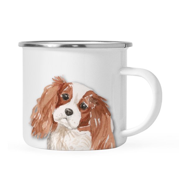 Koyal Wholesale 11oz. Stainless Steel Dog Campfire Coffee Mug Gift, Cavalier King Charles Spaniel Up Close, 1-Pack
