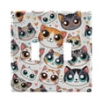 thumbnail image 2 of 3 Gang Light Switch Cover Plate Cartoon Cat Face with Big Eye Wall Plate Decorate Electrical Outlet Cover Plates 4.56”x4.48”, 2 of 8