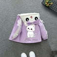 thumbnail image 4 of Elabch Infant Girls Toddler Fleece Jacket with Hooded Zip Up Jacket Cute Printing Warm Fleece Lined Coat, Sizes 9M-8Y, 4 of 5