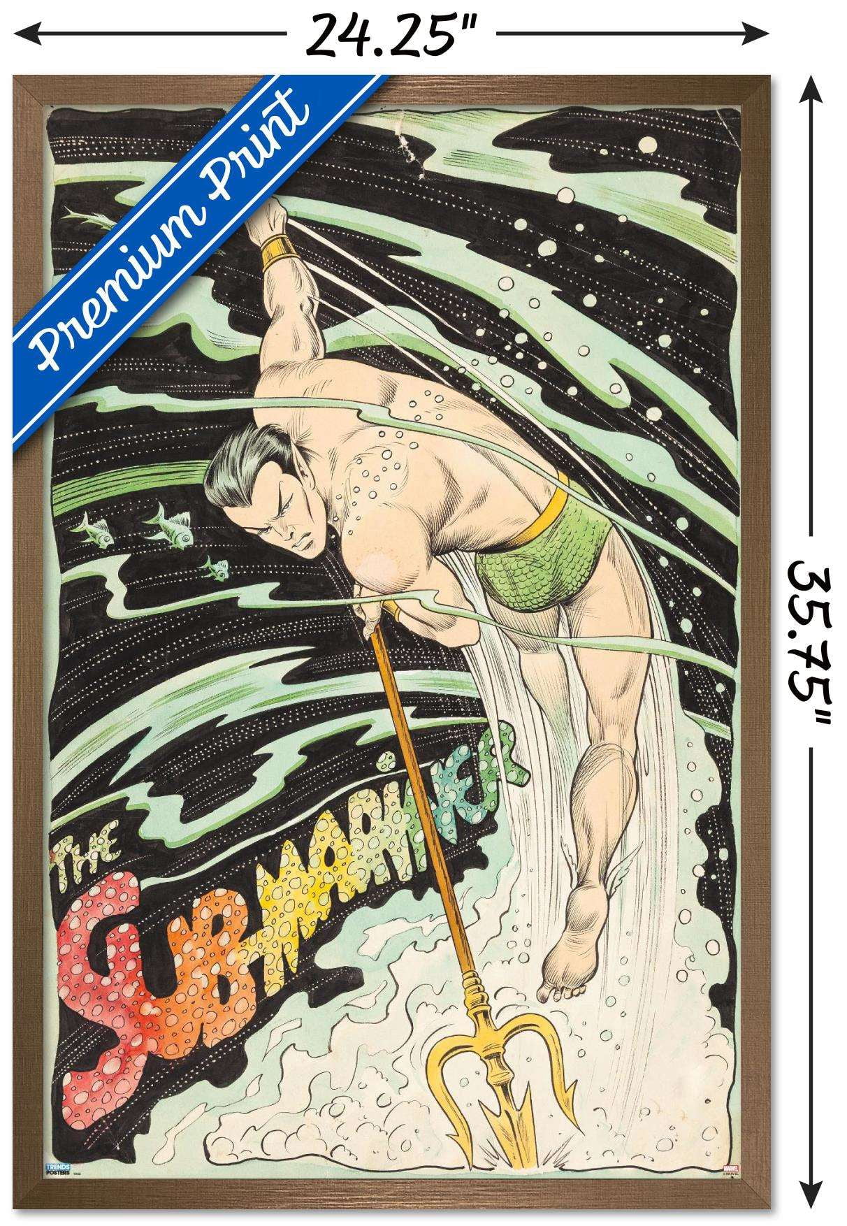Marvel Comics - Sub-Mariner - Trident Wall Poster, 22.375" x 34", Framed