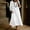 White, variant on QUNYINEY Blue Women Plus Dresses Summer Long Sleeve Long A Line Dresses Loose Fit Crew Neck with Pockets Flowy Dresses