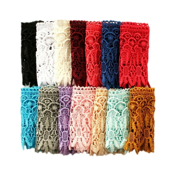 4.75" White Ivory Red Gold Lilac Gray Floral Scalloped Venice Lace Guipure Trim