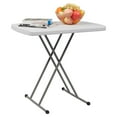 thumbnail image 4 of Zimtown 30 in Liftable Folding Table Portable Indoor Outdoor Table Adjustable Folding Laptop Study Desk, White, 4 of 8