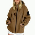 thumbnail image 5 of Towmus Womens Rain Jacket With Hood Lightweight with Hood Waterproof Raincoats Lightweight Solid Color Outdoor Trench Coat, 5 of 5