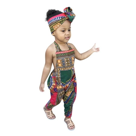 

crtigd 18 Month Baby Girl Clothes Girls Sleeveless Baby Toddler Clothes Romper Summer Jumpsuit Dashiki Girls Romper&Jumpsuit