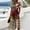 Camel, variant on 250th Anniversary Dress for Women - Patriotic Stars and Stripes V-Neck Short Sleeve A-Line Midi Dress - Independence Day 1776-2026 Party Wear Camel XXL