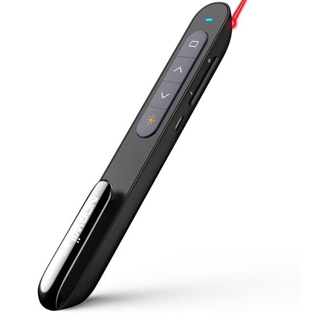 Clicker inalámbrico recargable para presentaciones Norwii N76 con láser rojo