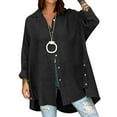 thumbnail image 4 of Siilsaa Cropped Cardigan Open Front Lightweight Cardigan Long Sleeve Button Down Loose Outwear Black,M, 4 of 5