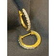 thumbnail image 2 of Pave 0.36 Cts Round Brilliant Natural Diamonds Petite Hoop Earrings In Hallmark 18K Yellow Gold, 2 of 12