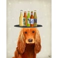 thumbnail image 2 of Fab Funky 15x18 Black Ornate Wood Framed with Double Matting Museum Art Print Titled - Cocker Spaniel Golden Beer Lover, 2 of 4