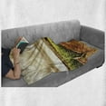 thumbnail image 6 of Country Soft Flannel Fleece Throw Blanket, Grape Valley Clouds over Vineyard Fruit Plantation Digital Print, Cozy Plush for Indoor and Outdoor Use, 50" x 60", Burnt Orange Off White, by Ambesonne, 6 of 6